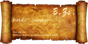 Bató Zsombor névjegykártya